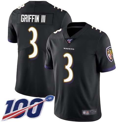 Baltimore Ravens Limited Black Men Robert Griffin III Alternate Jersey NFL Football 3 100th Season Vapor Untouchable